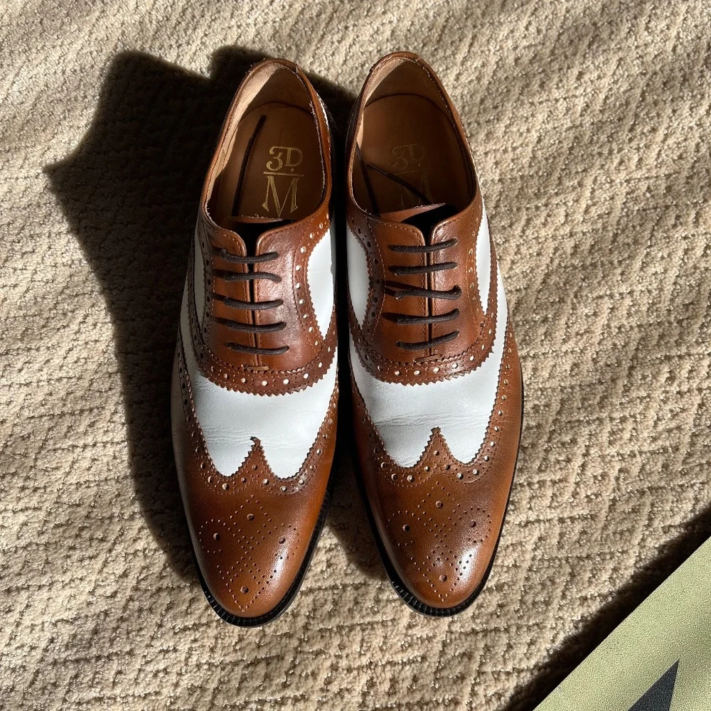 Brown & White spectators, size 9 1/2